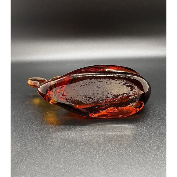 Vtg Amber Whale Paperweight Pilgram Art glass Handmade READ Animals Sea Nautical - Picture 3 of 5